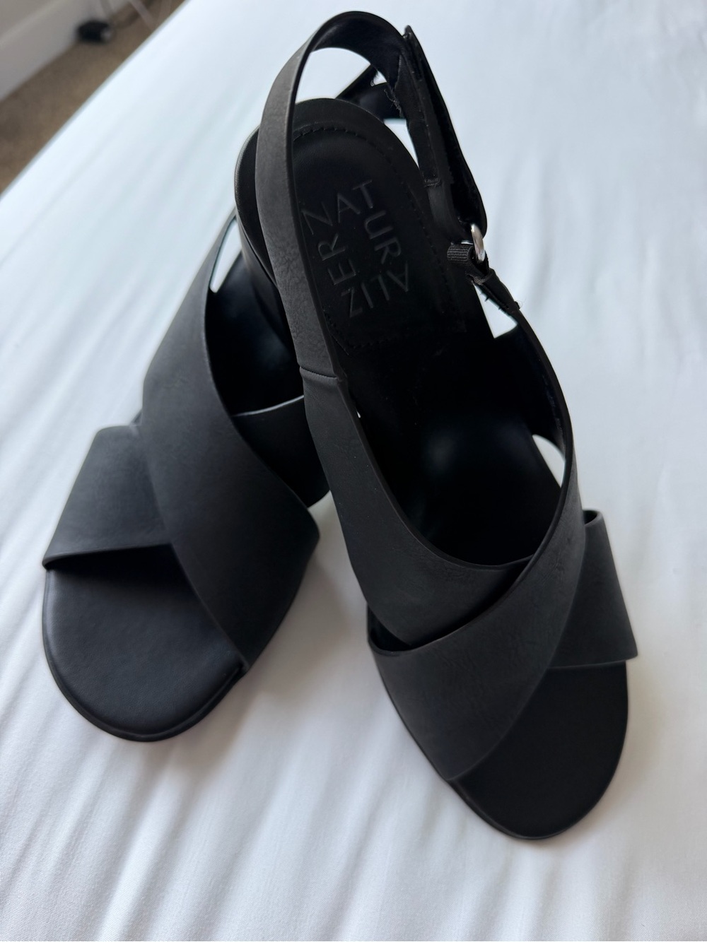 Naturalizer Black Crisscross Slingback Sandals